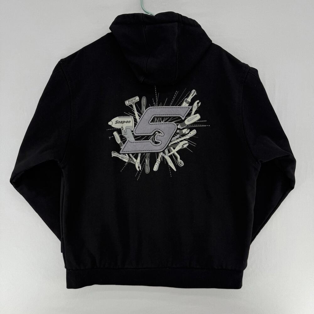 Snap-On Hoodie Sweatshirt Men XL Black Full Zip Heavyweight Lined Tools Mechanic